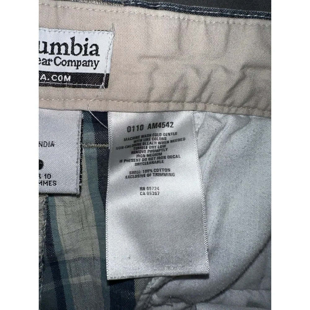 Columbia Cotton Shorts Mens Size‎ 38 Plaid Beige Blue